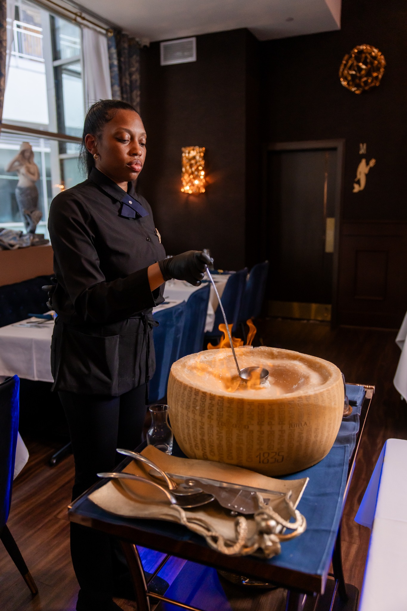 Pasta Alla Ruota prepared tableside at Sea Grill