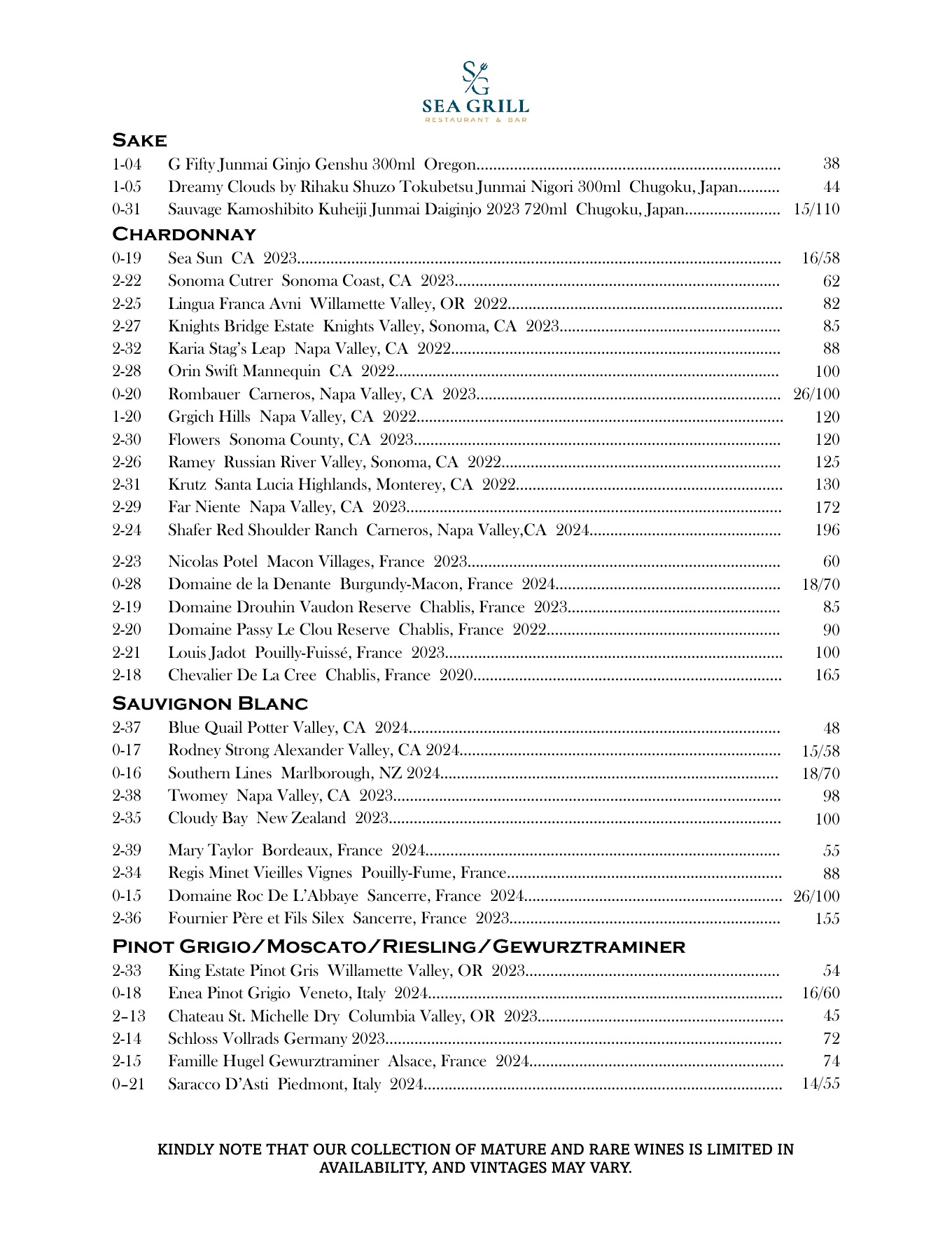 Wine List page 2