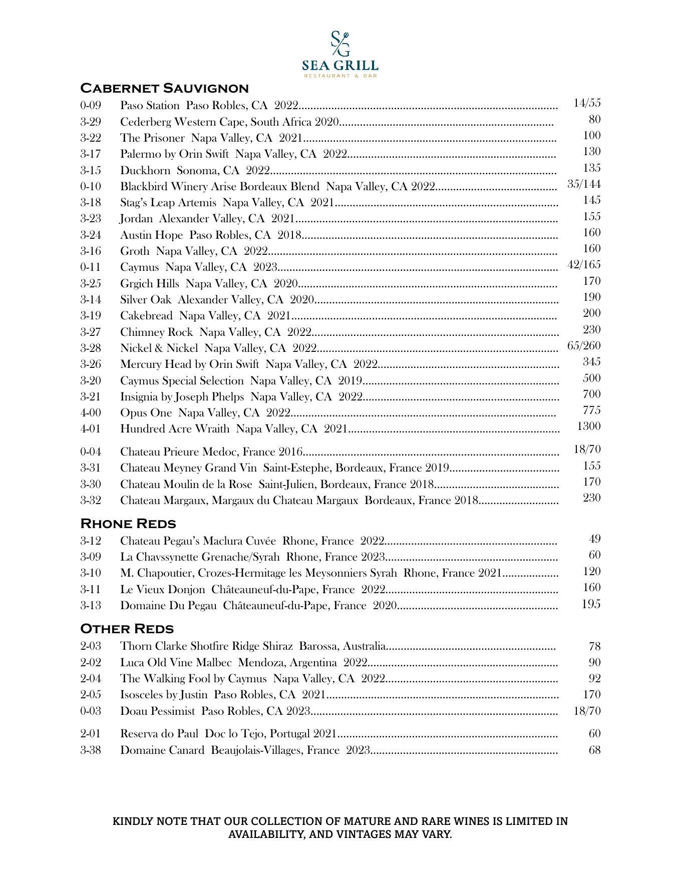 Wine List page 4